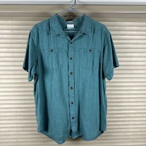 Columbia Green Casual Button Down Shirt Lightweight Design